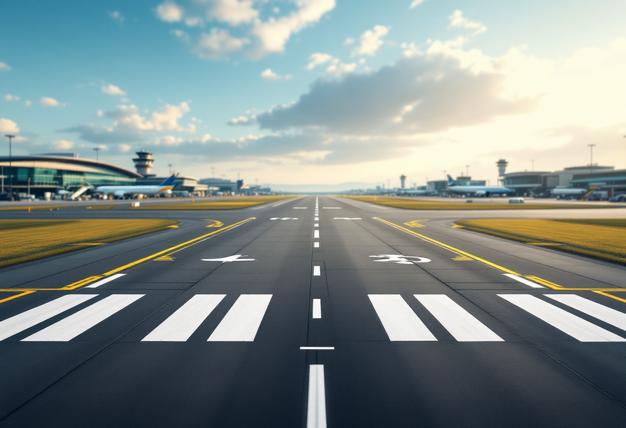 Panorama dell'aeroporto di Catania con aerei in attesa