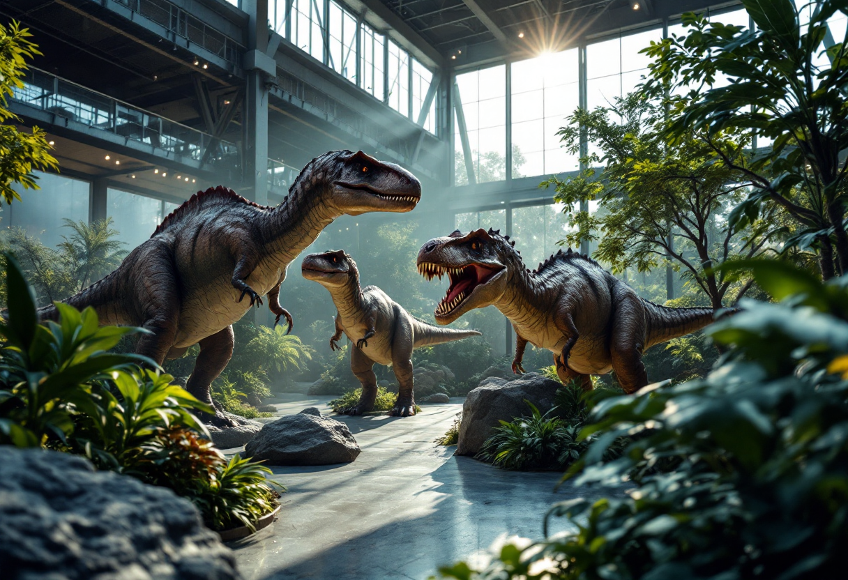 Dinosauri nel parco giurassico di Bari