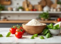 Pizza leggera e salutare con ingredienti freschi