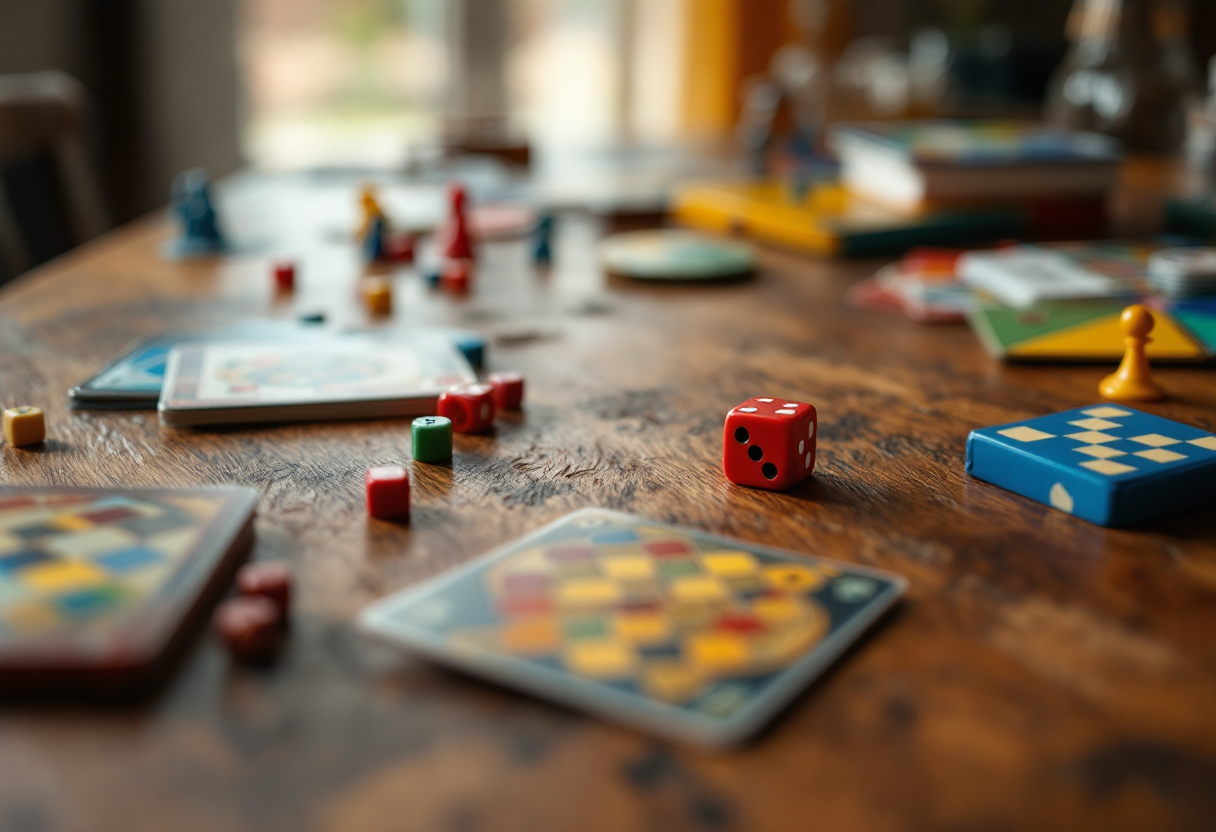Giovani che giocano a un gioco da tavolo moderno