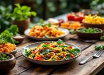 Immagine delle tendenze alimentari del 2025 con piatti innovativi
