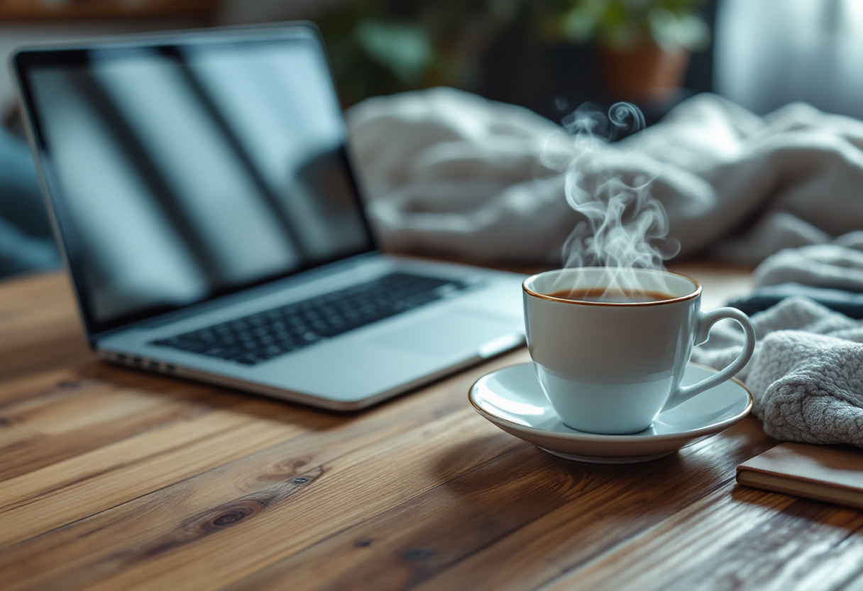 Anziano che utilizza un computer per gestire email